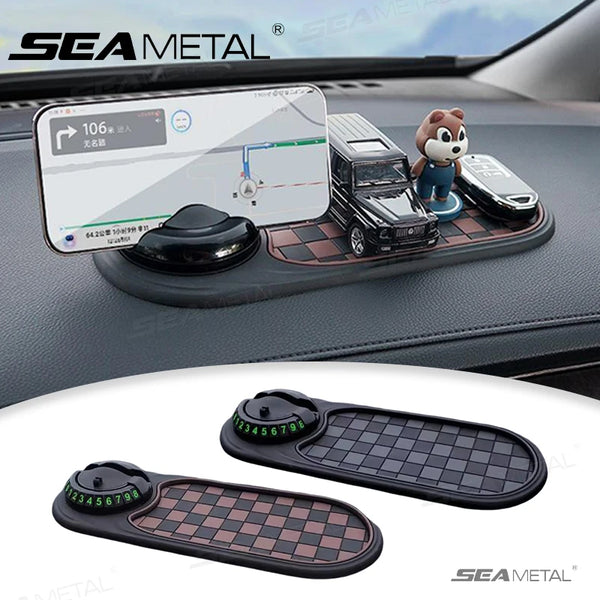 Supporto Telefono Auto Tutto-in-Uno: Antiscivolo + Rotazione a 360° + Targa Nascosta + Porta Accessori + Materiali in PVC